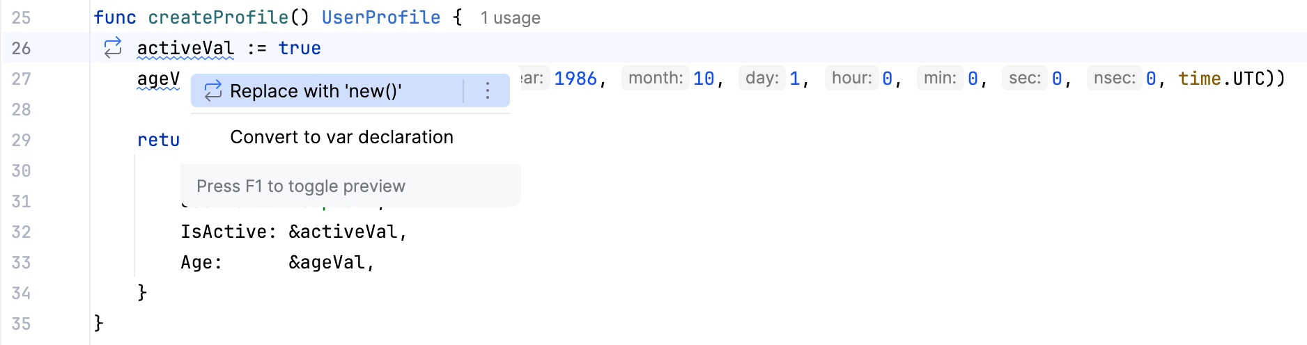 Syntax updates example