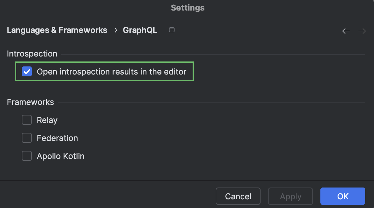 GraphQL | WebStorm Documentation