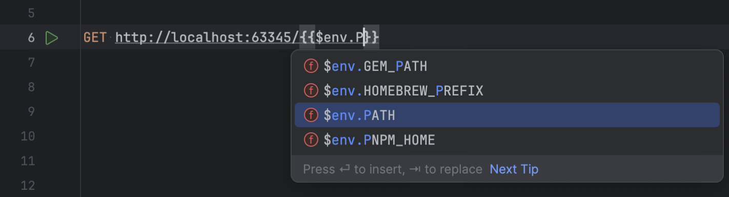 HTTP Client variables | IntelliJ IDEA Documentation