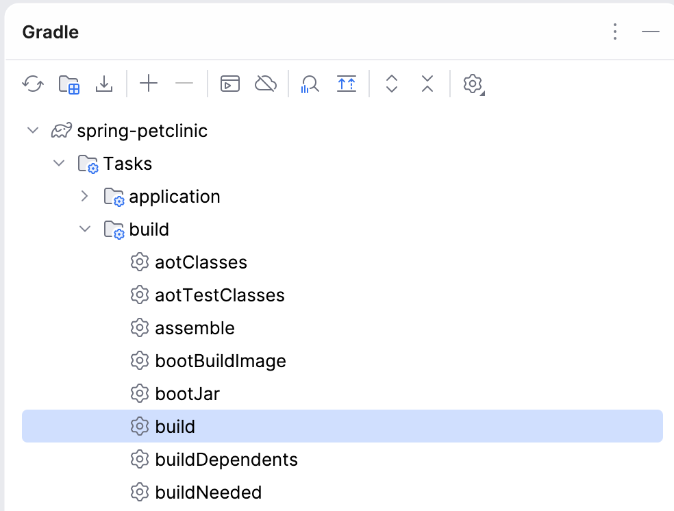 The Gradle tool window