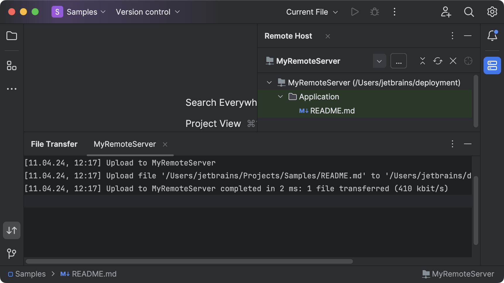 Upload and download files | IntelliJ IDEA Documentation
