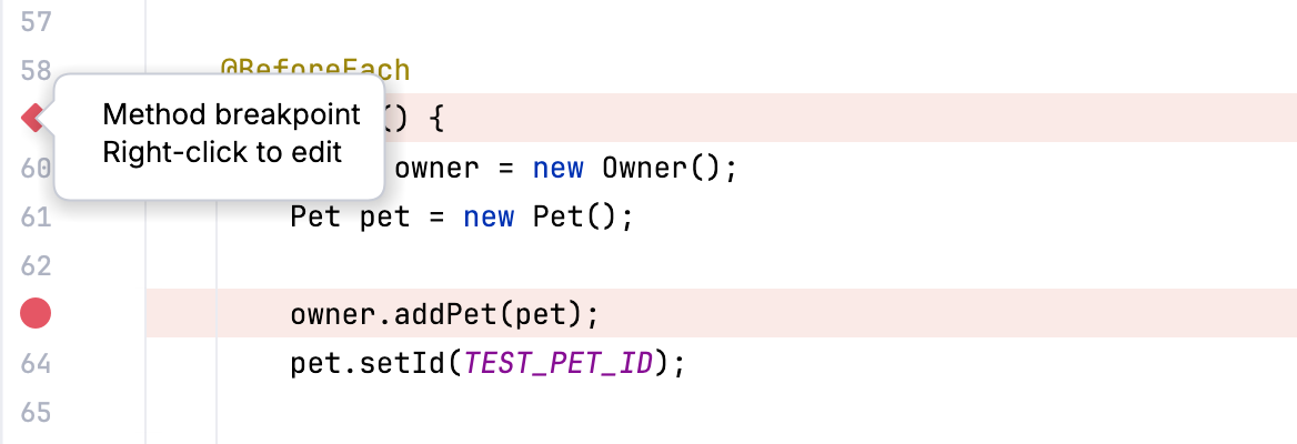 Tooltip for a breakpoint in the editor gutter Tooltip for a breakpoint in the editor gutter