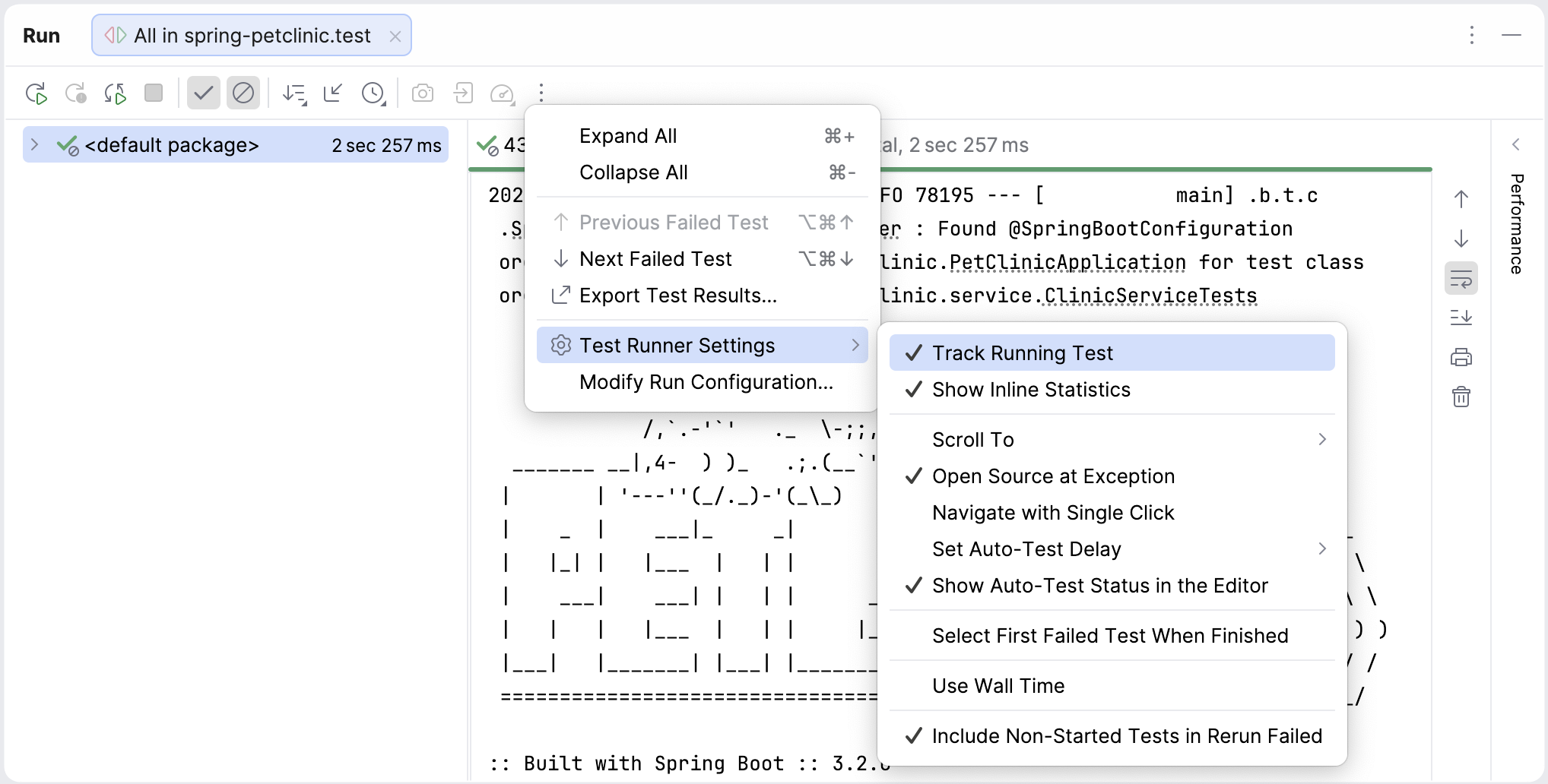 Options for managing test results