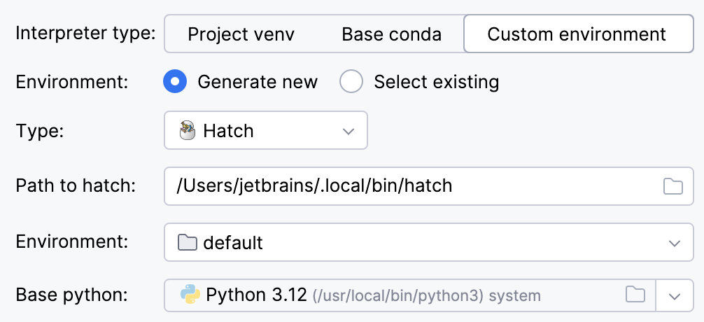 Create a project with Hatch