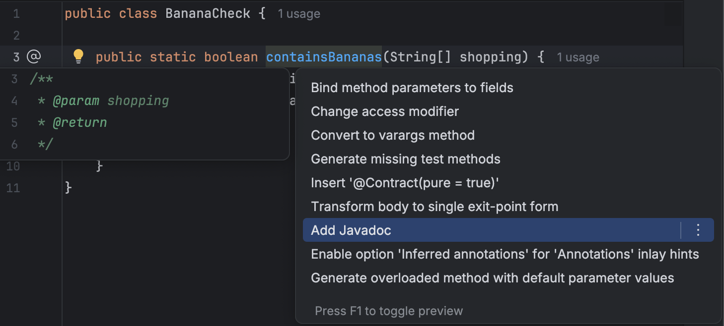 Javadocs | IntelliJ IDEA Documentation