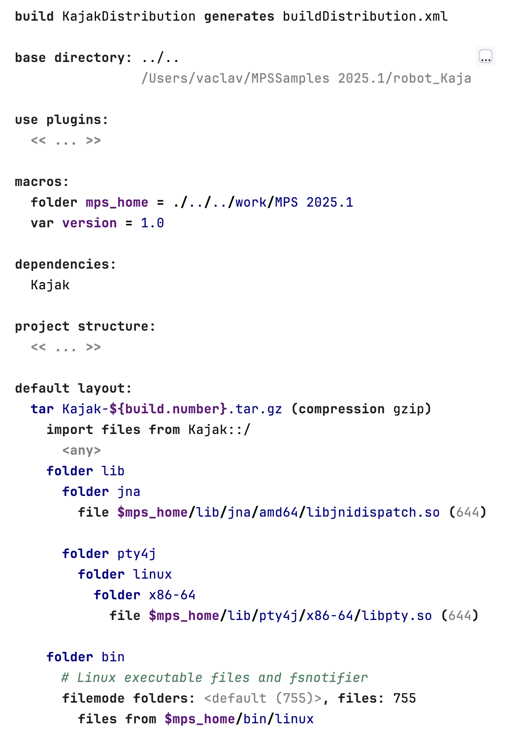The distribution build file The distribution build file