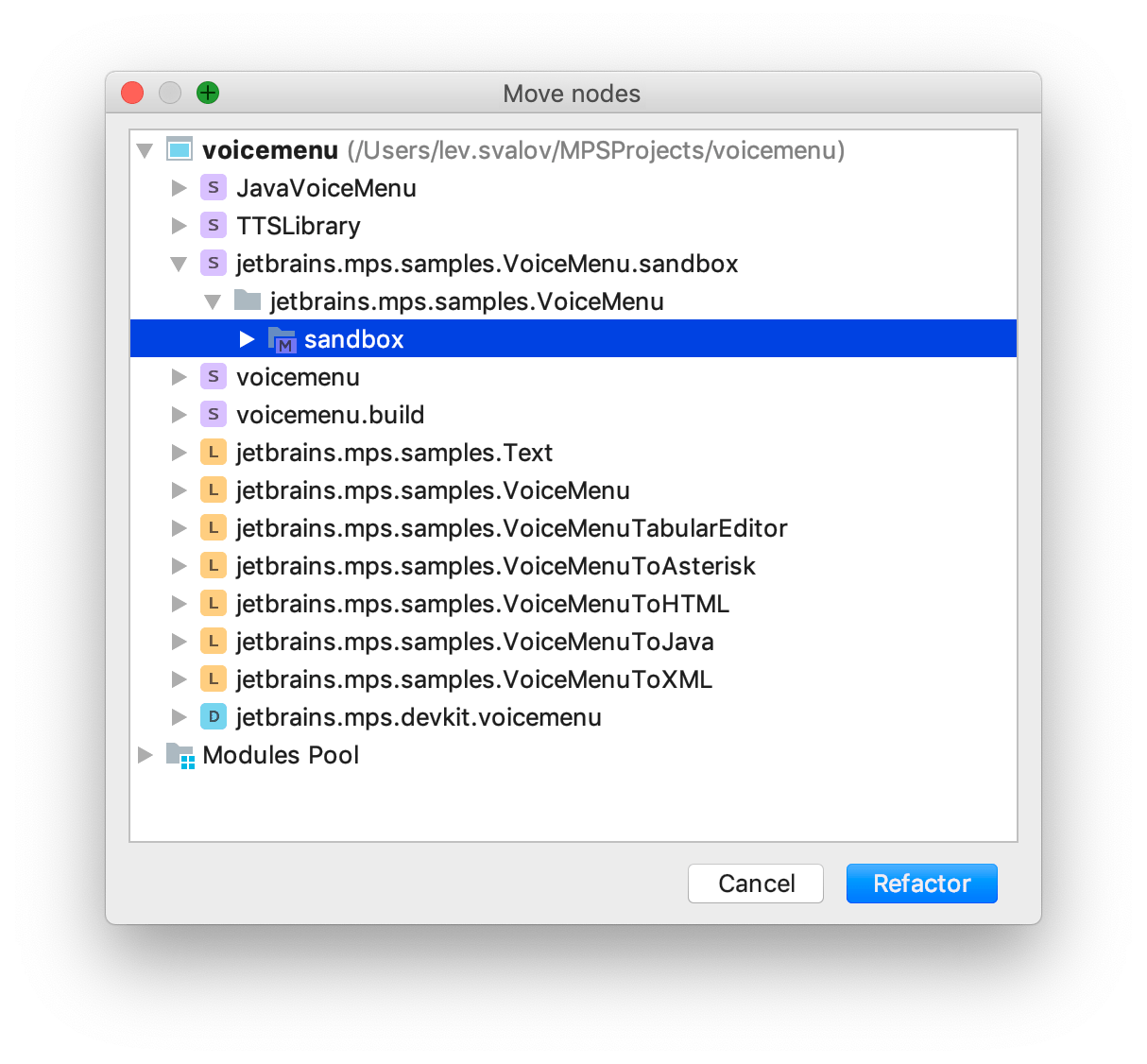 Move Node Dialog Move Node Dialog
