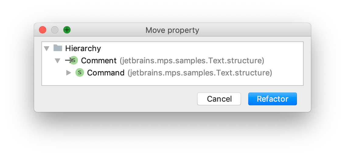 Move Property Dialog Move Property Dialog