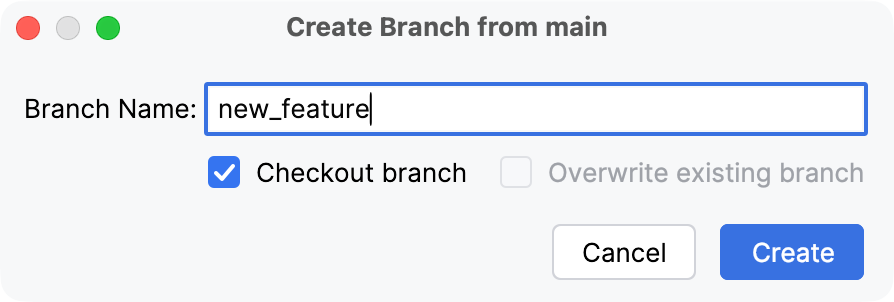 New Git branch