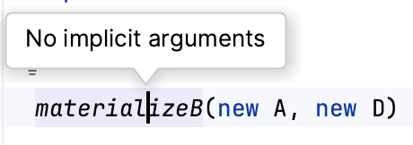 No implicit arguments popup No implicit arguments popup