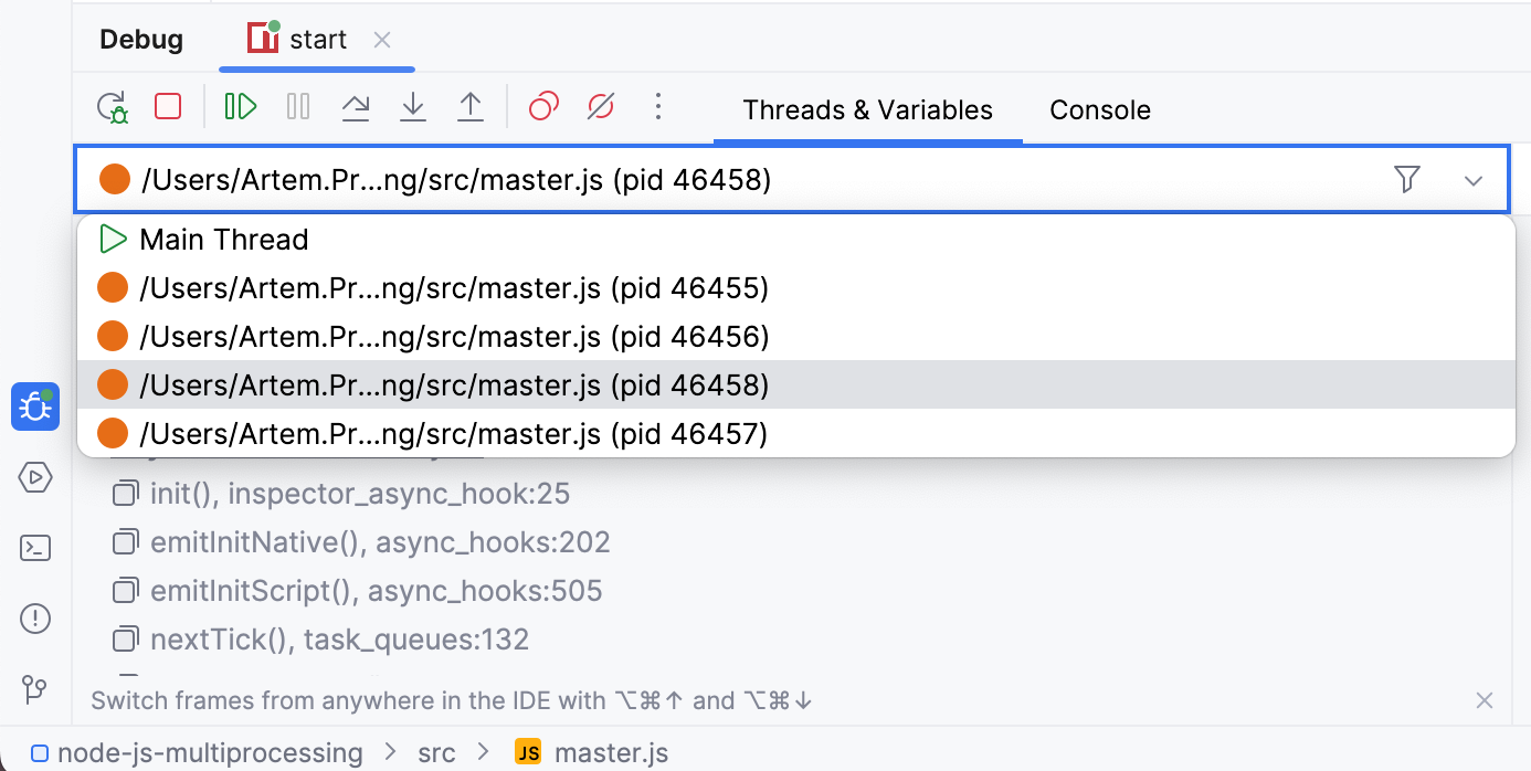 Node.js application: Multi-process debugging Node.js application: Multi-process debugging