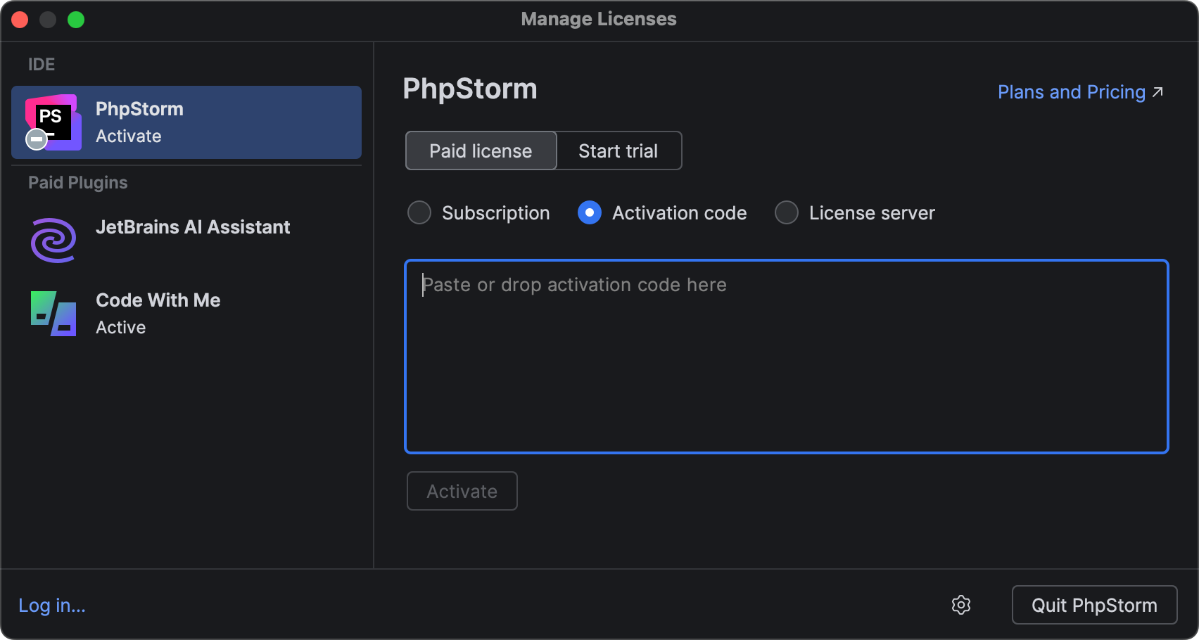 注册 PhpStorm | PhpStorm 文档