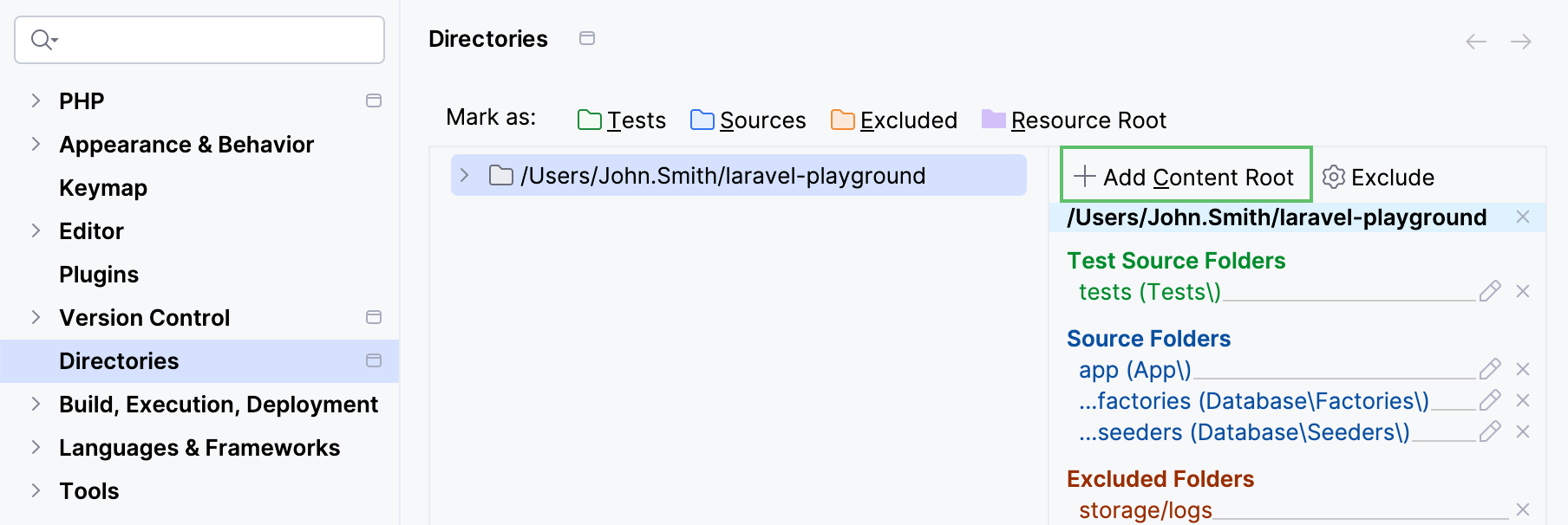 Add, manage, and delete content roots