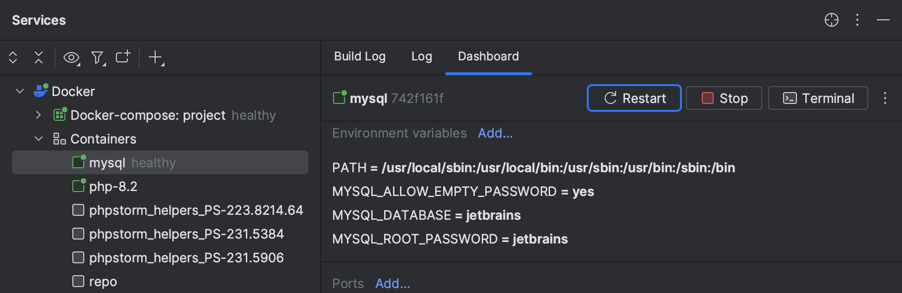 Docker containers | PhpStorm Documentation