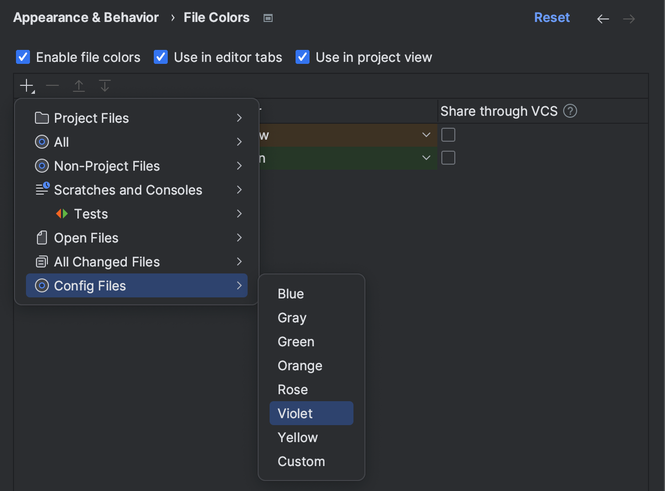 Scopes and file colors | PhpStorm Documentation