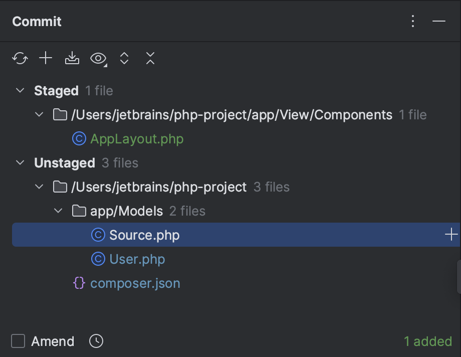Commit and push changes to Git repository | PhpStorm Documentation