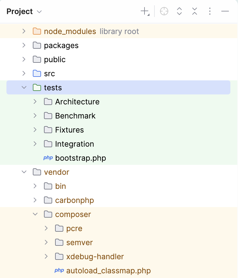 Colors in the Project tool window