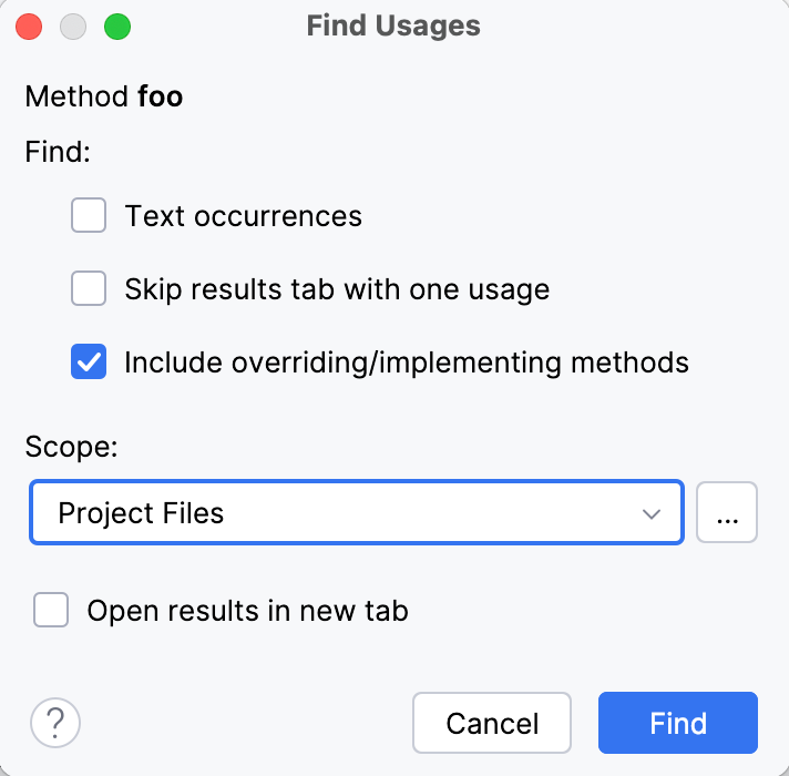 Include overriding/implementing methods Include overriding/implementing methods