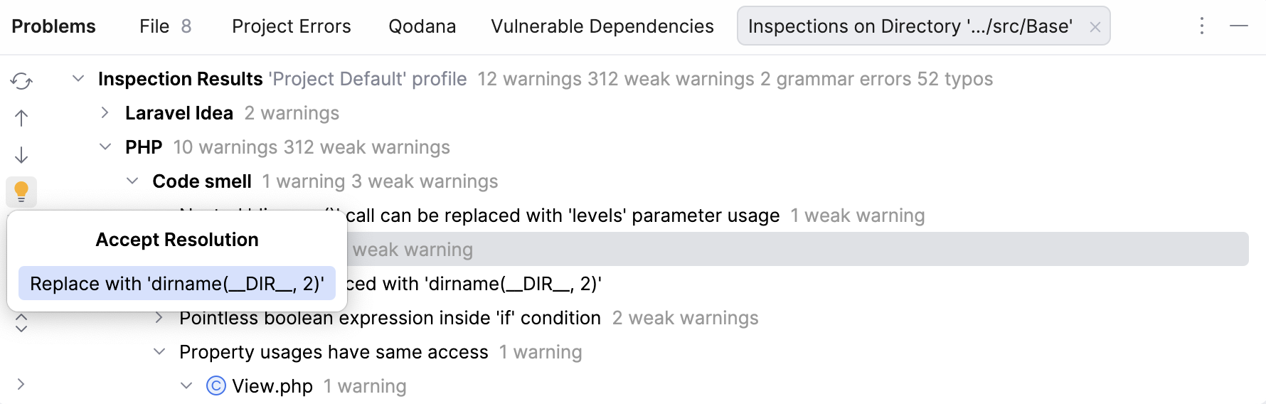 Inspection results tool window