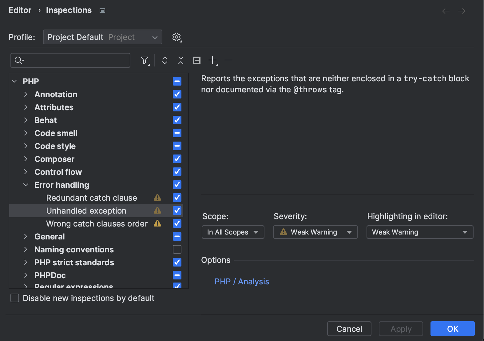 Code inspections | PhpStorm Documentation