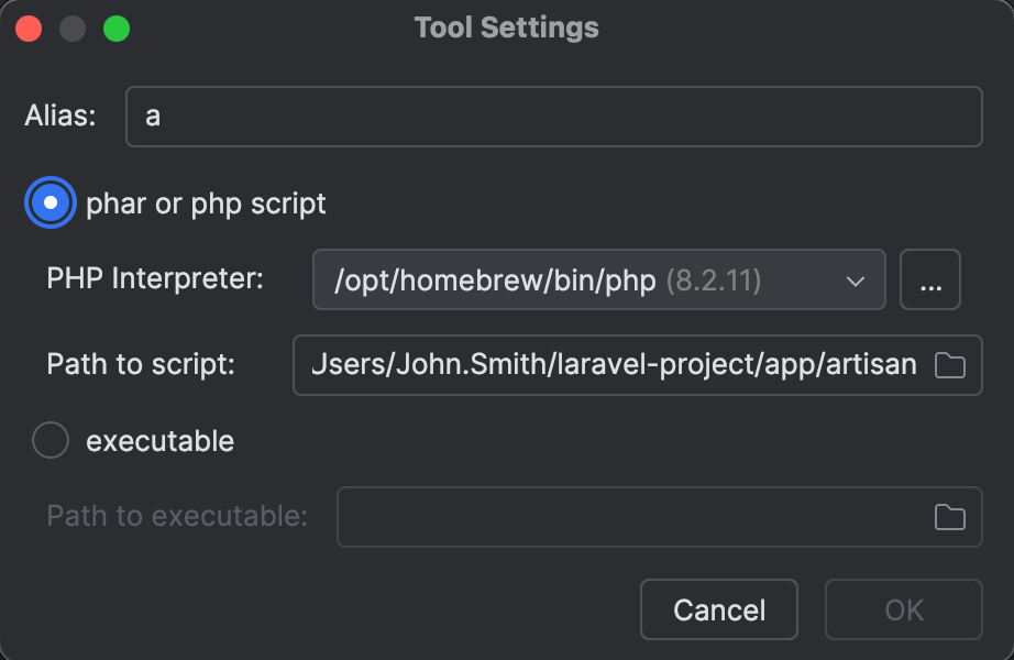 Use the Artisan command line tool from PhpStorm | PhpStorm Documentation