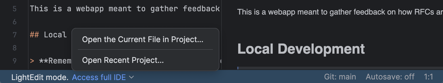 LightEdit mode | PhpStorm Documentation