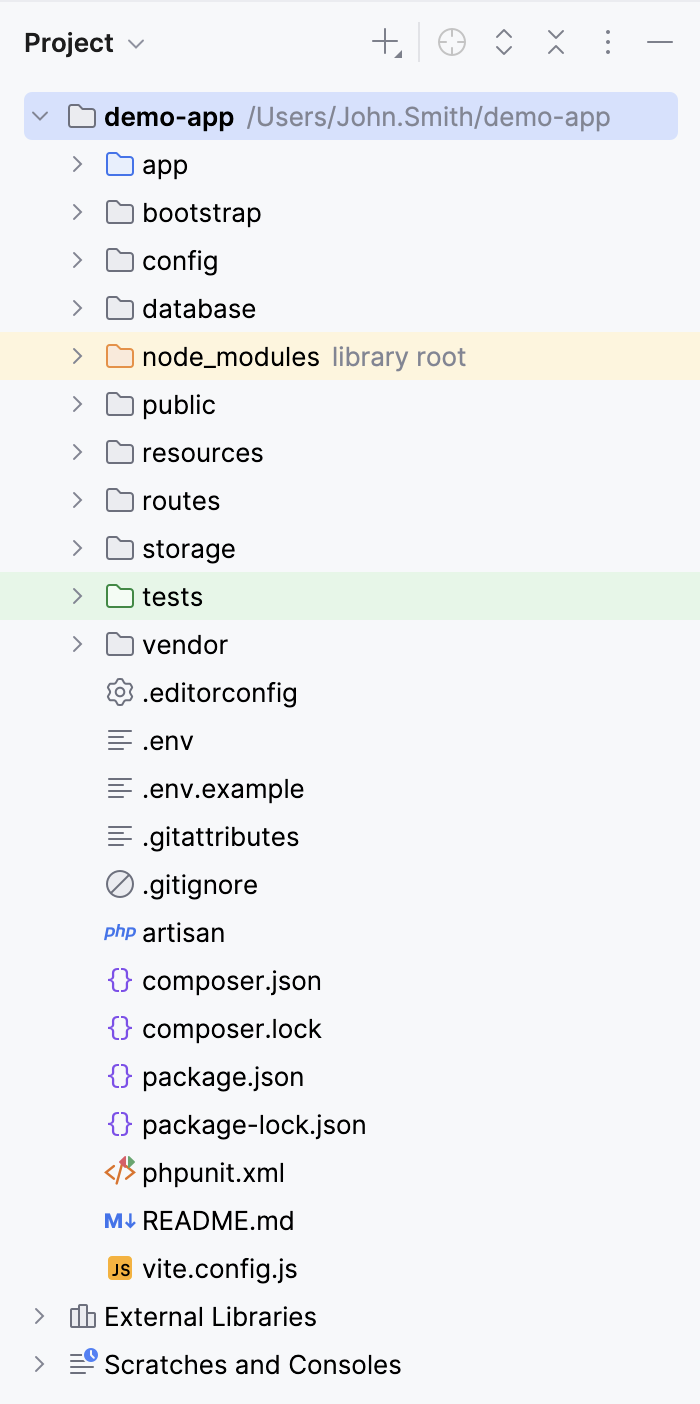 the Project tool window