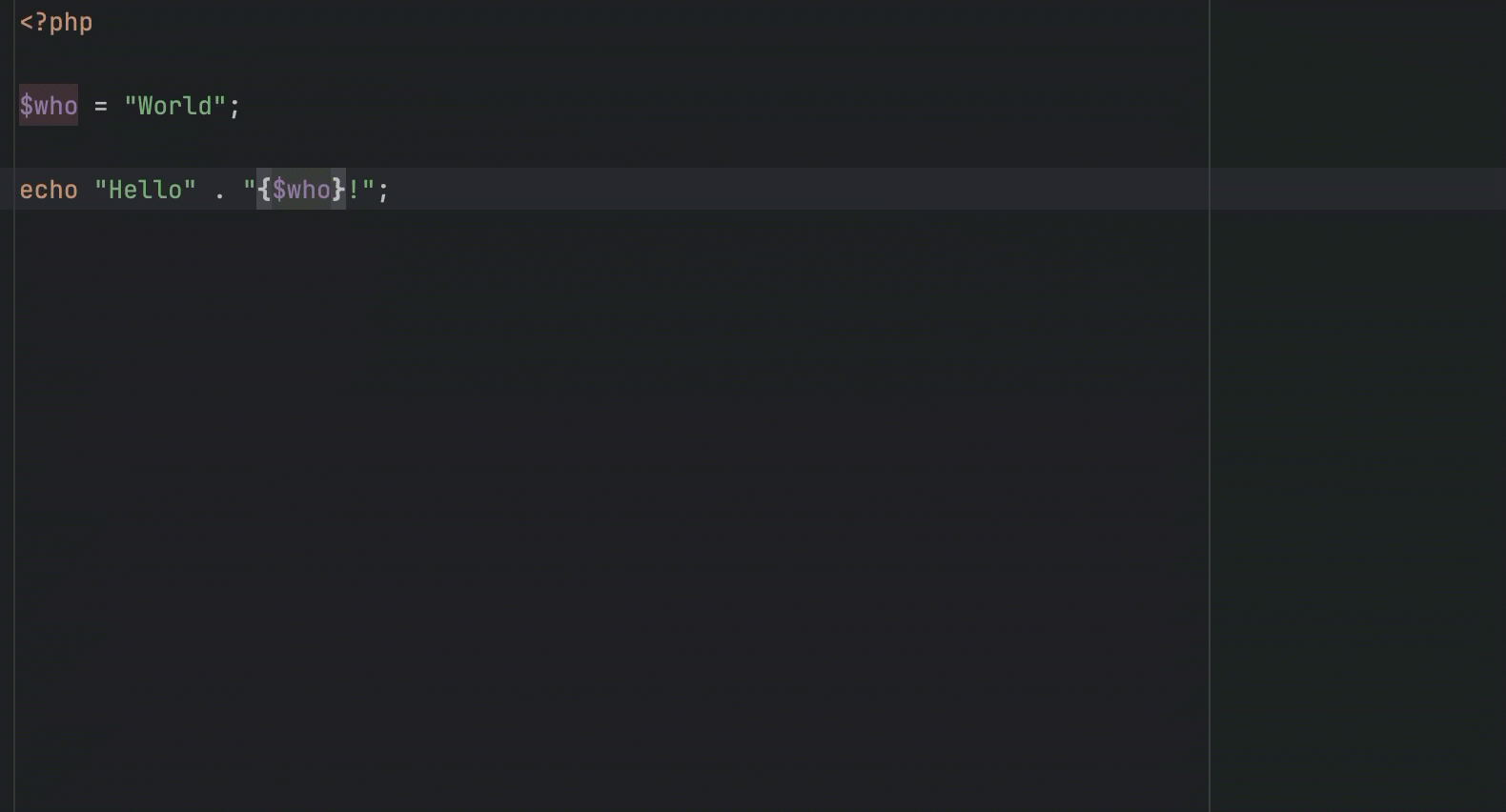 Write and edit source code | PhpStorm Documentation
