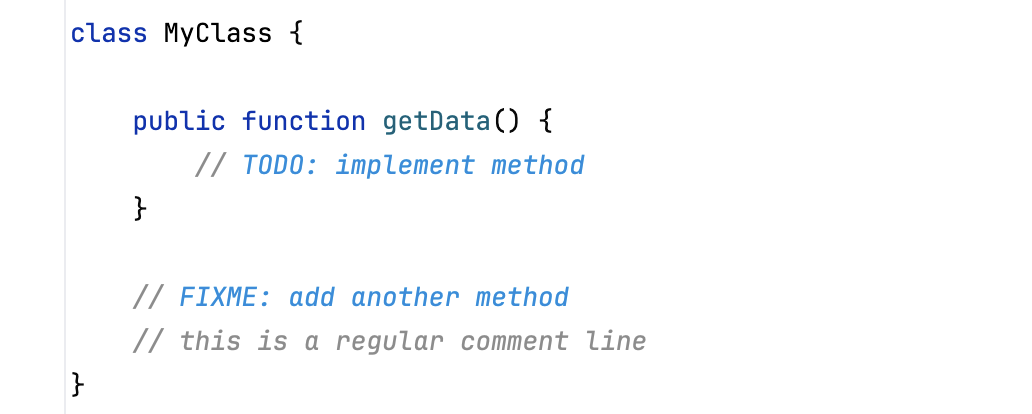 Example of TODO comment