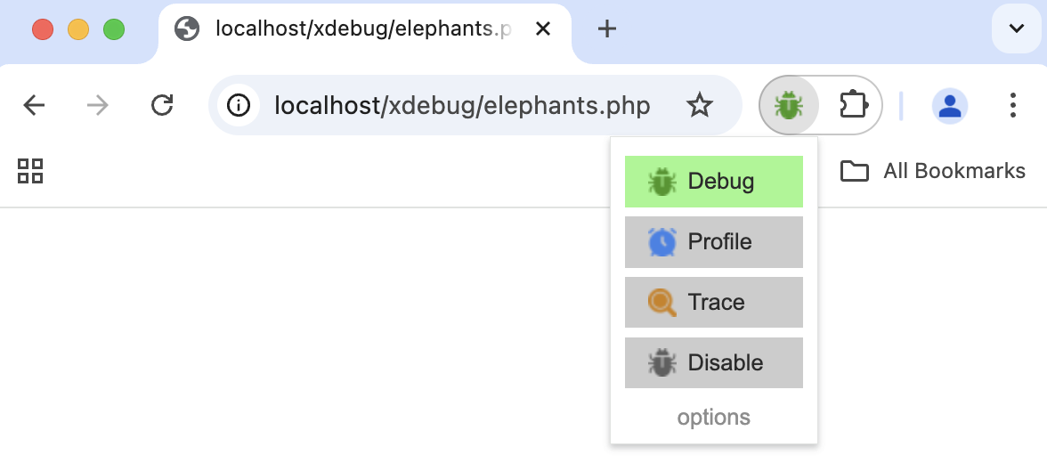 Xdebug helper in Chrome