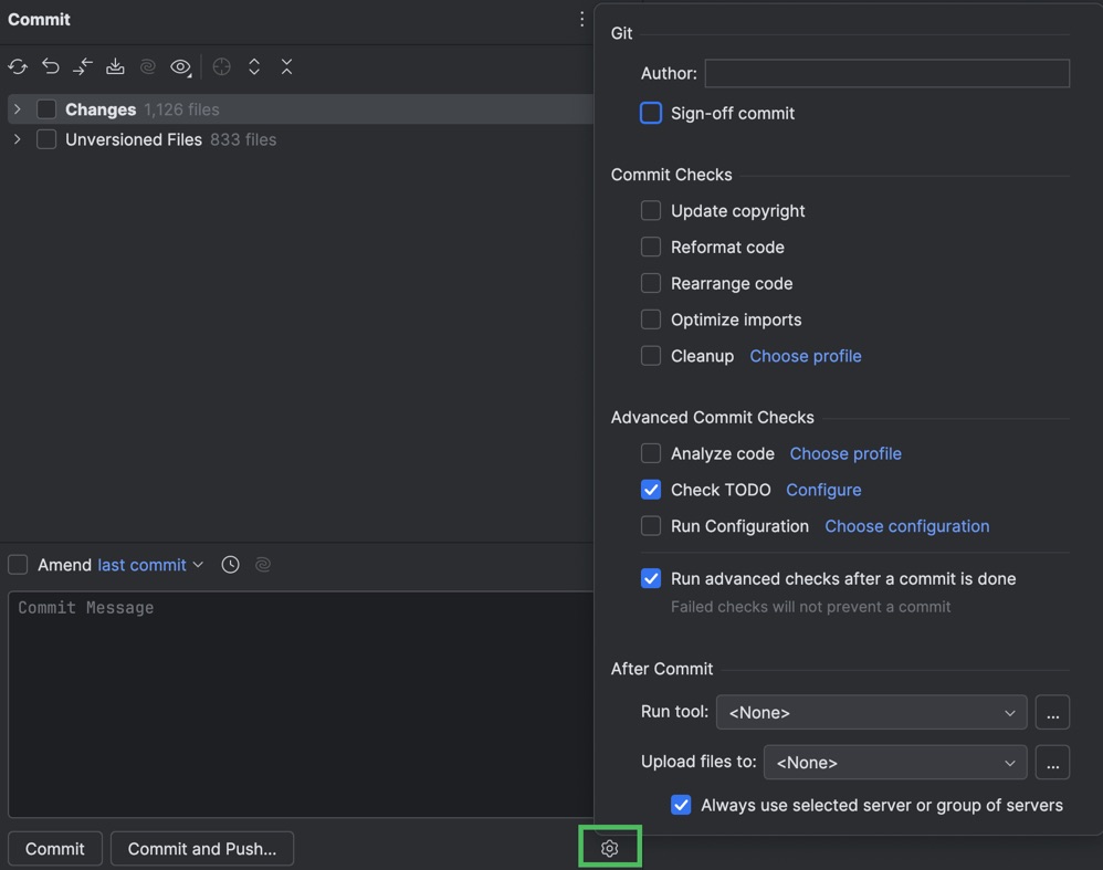Commit and push changes to Git repository | PyCharm Documentation
