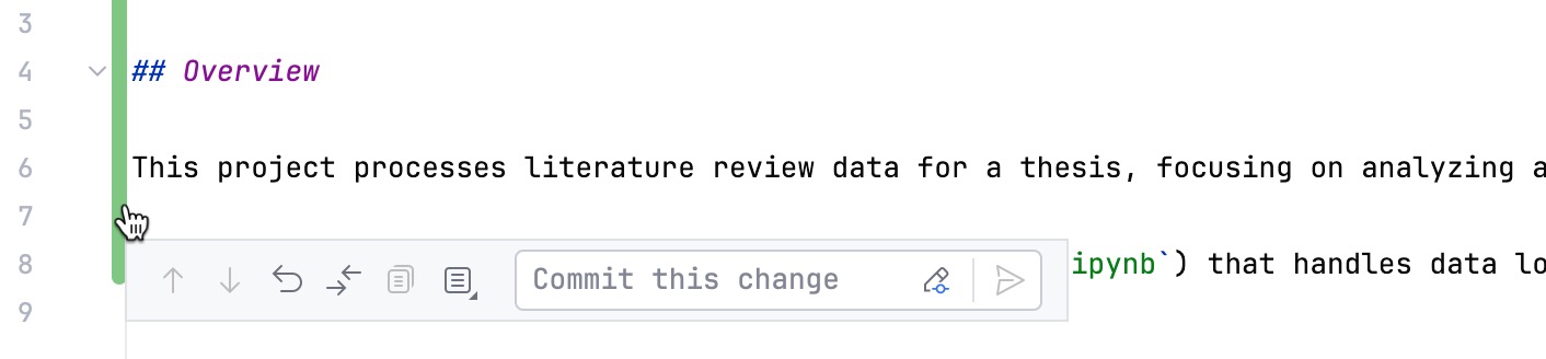 Colored change markers Colored change markers