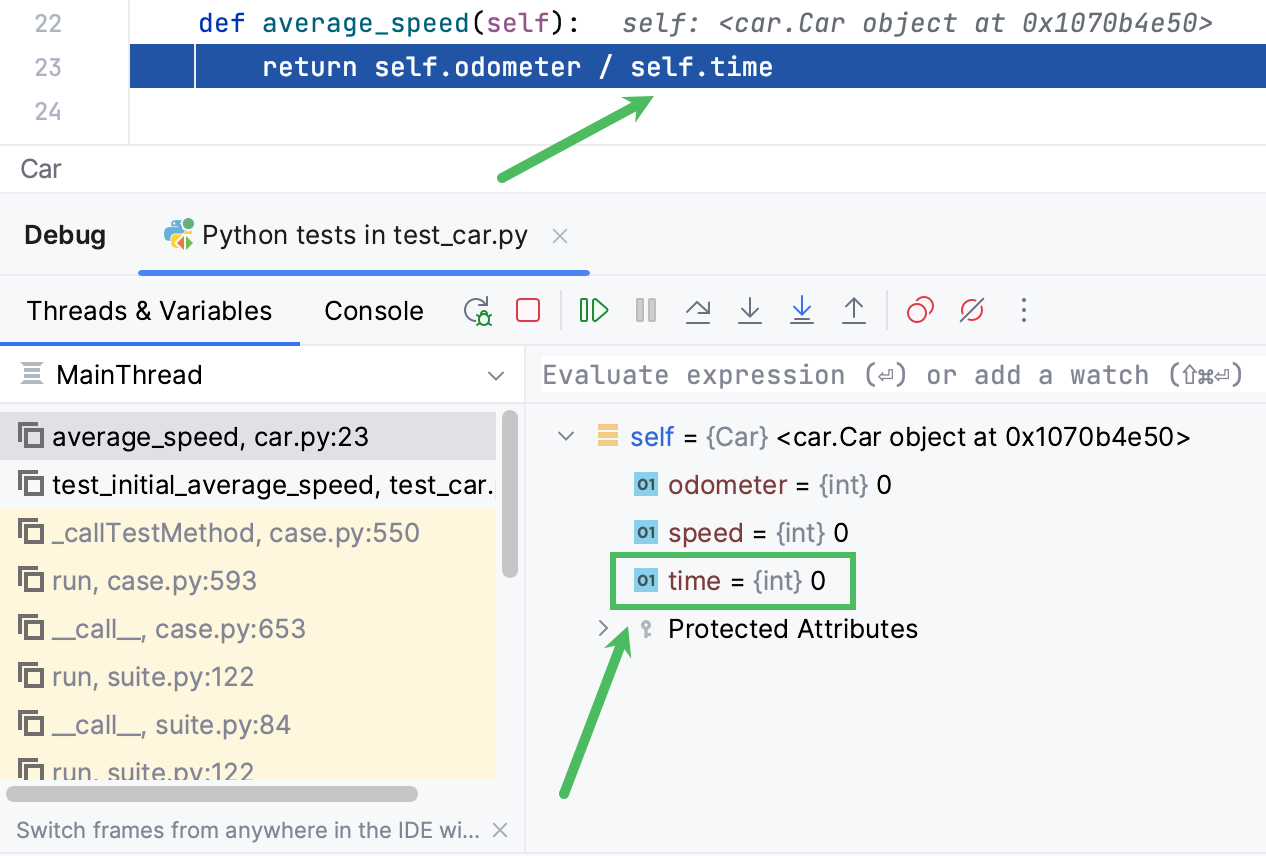 State before exception State before exception