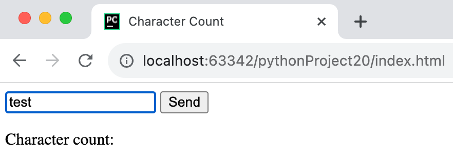 调试期间在浏览器中打开的 HTML 页面