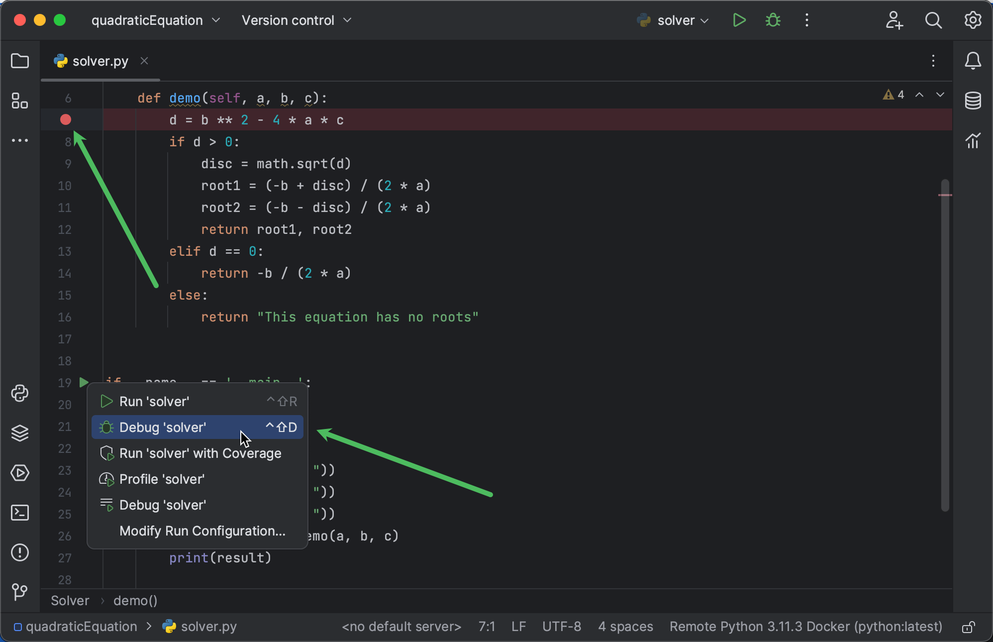 debugging - configure python interpreter with docker... Configure an interpreter using Docker | PyCharm Documentation