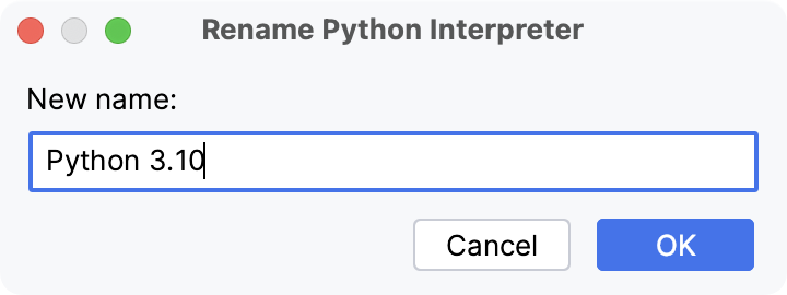 Edit interpreter settings Edit interpreter settings