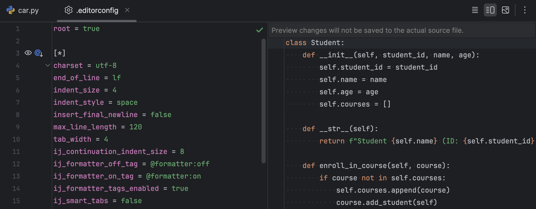 Configuring code style | PyCharm Documentation