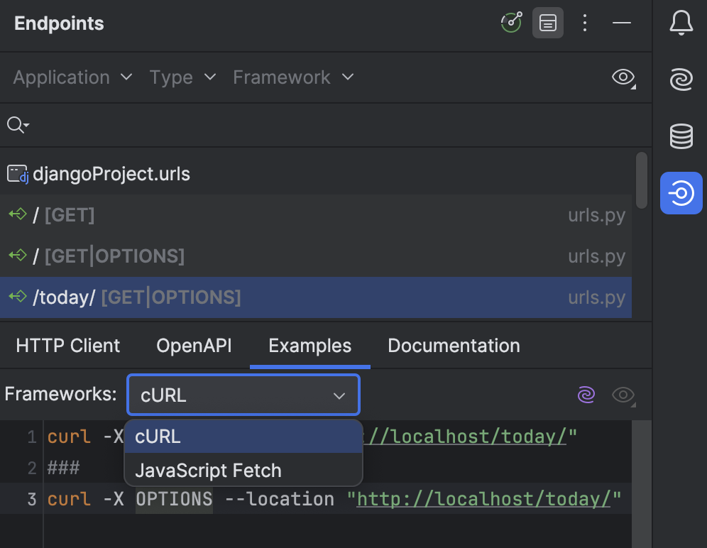Endpoints 工具窗口 | PyCharm 文档