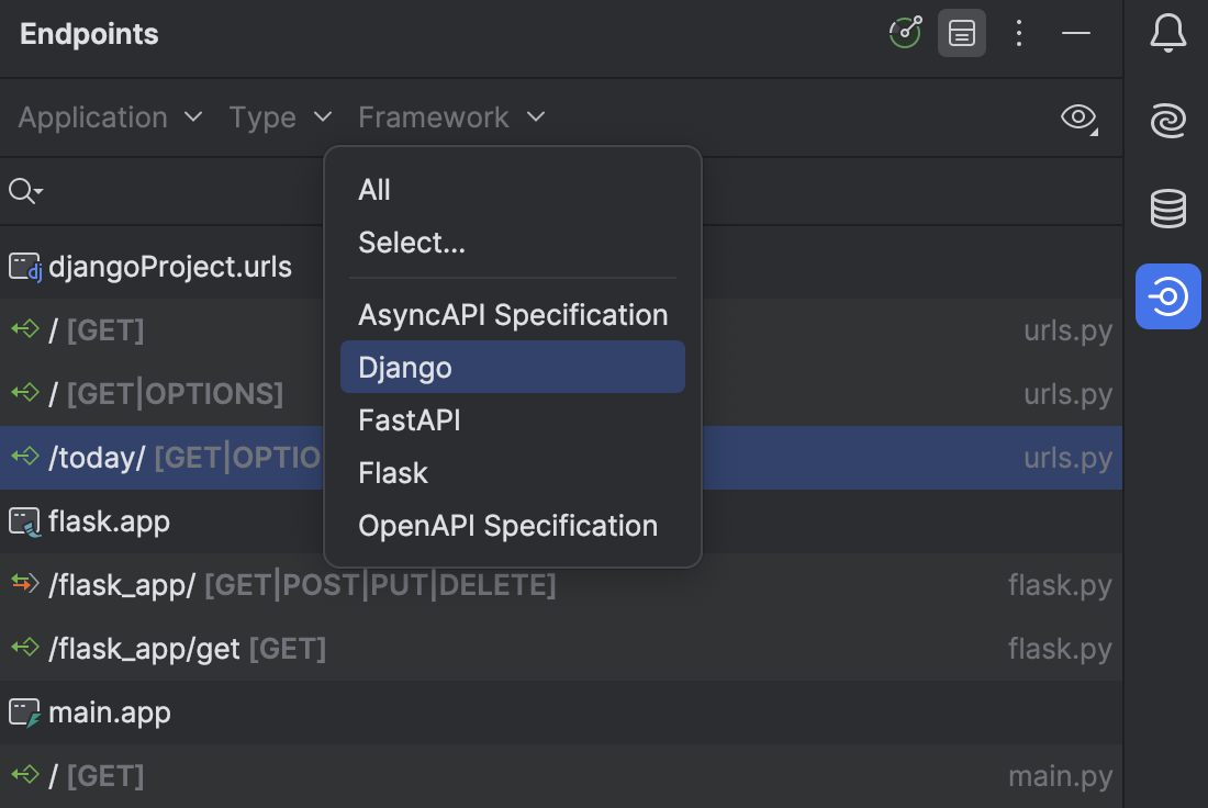 Endpoints 工具窗口 | PyCharm 文档