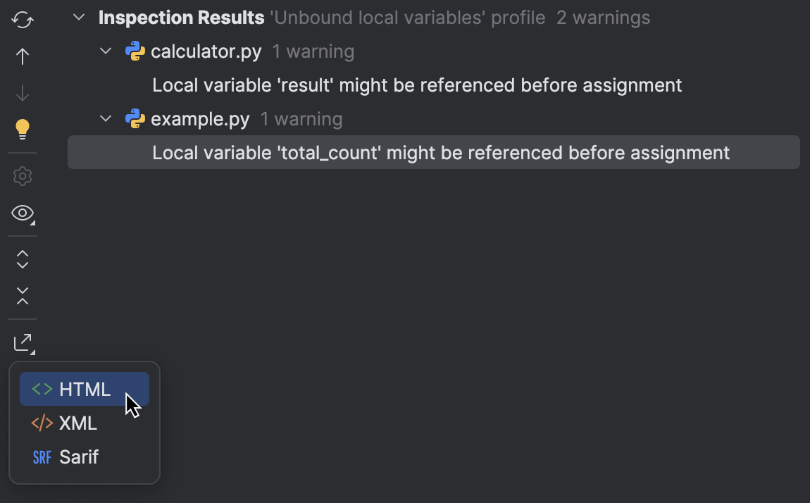 Get results and fix problems | PyCharm Documentation