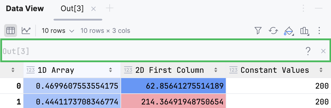 Table expression input Table expression input