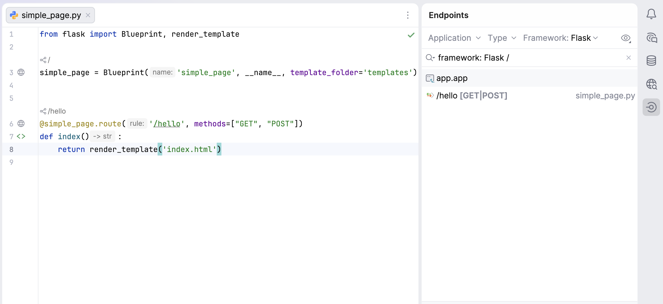 Endpoint defined via Blueprint Endpoint defined via Blueprint