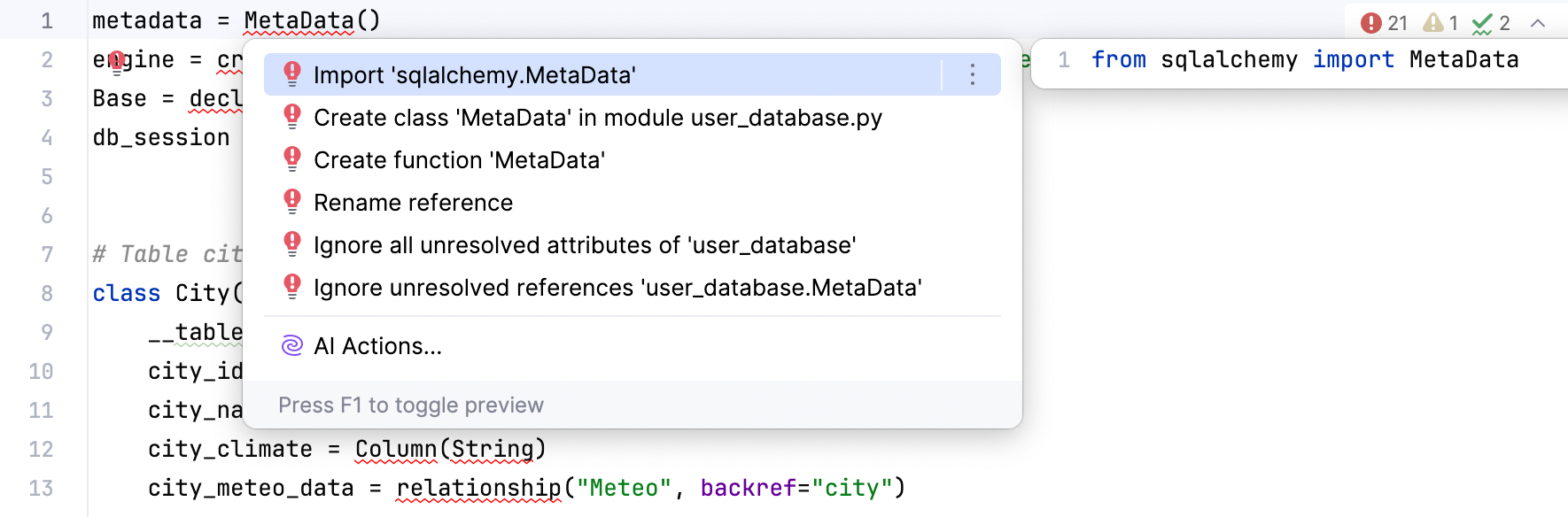 Applying quick fixes for the missing import statements Applying quick fixes for the missing import statements