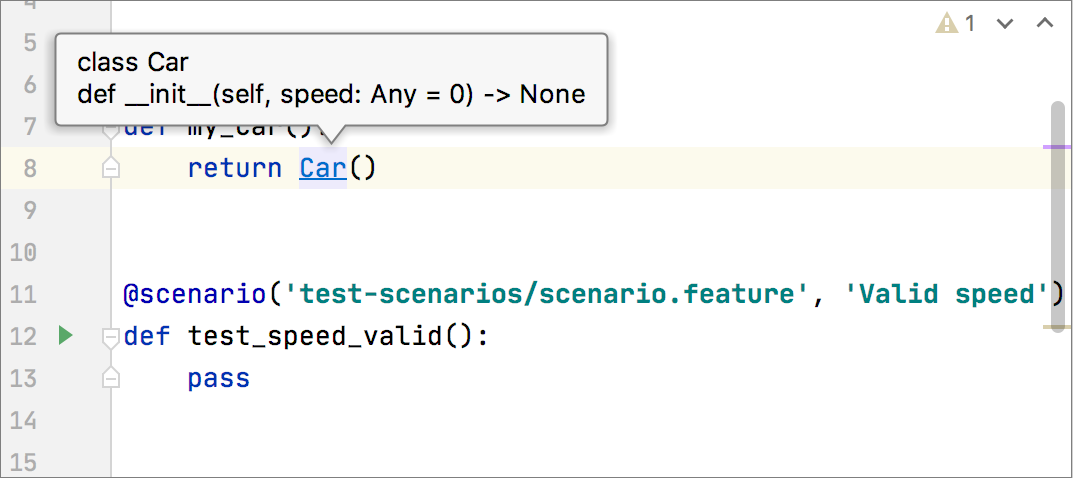 Go to Declaration using a link Go to Declaration using a link