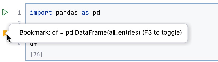 Different types of bookmarks in the gutter Different types of bookmarks in the gutter