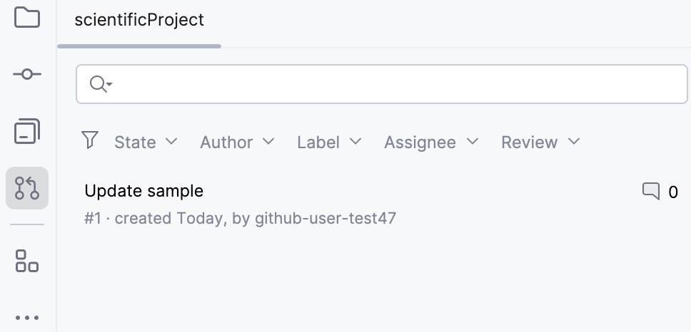 GitHub 拉取请求工具窗口