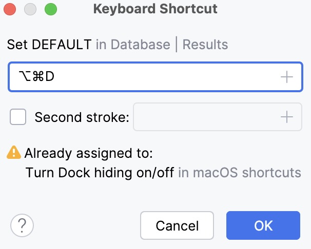 Adjust conflicting shortcuts