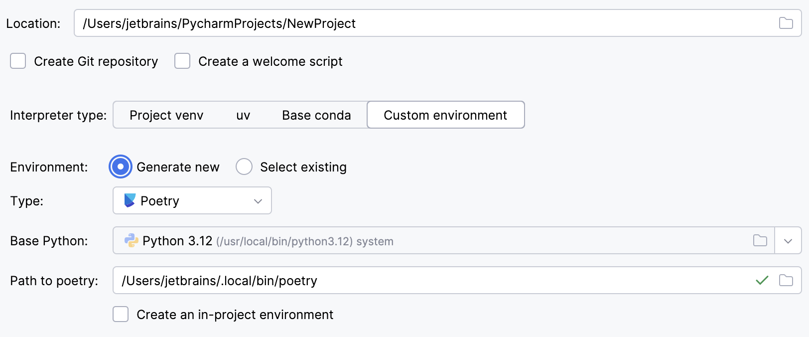 Create a project with Poetry