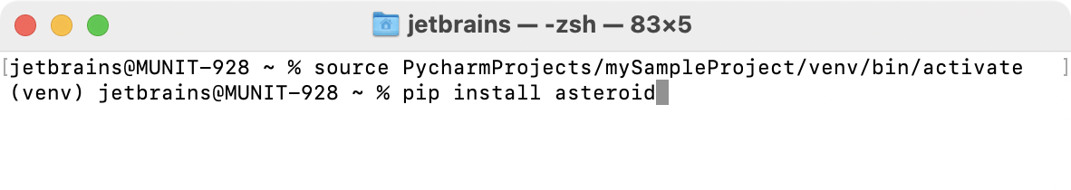 Installing a Python package on a virtual environment Installing a Python package on a virtual environment