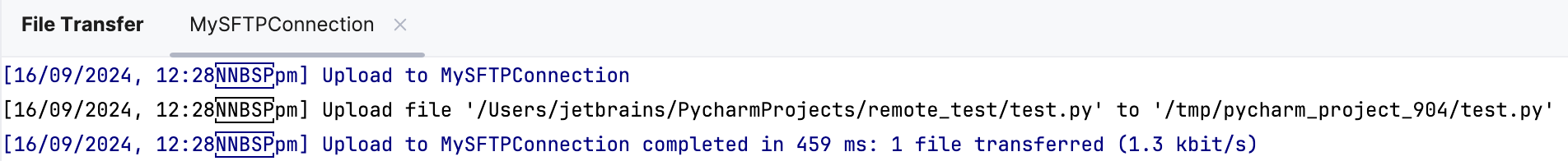 File Transfer window File Transfer window
